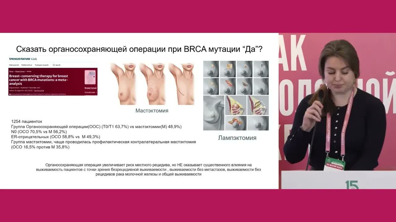 BRCA+ РМЖ у молодой пациентки: меняем ли объемы облучения и стратегию – или держимся общих принципов